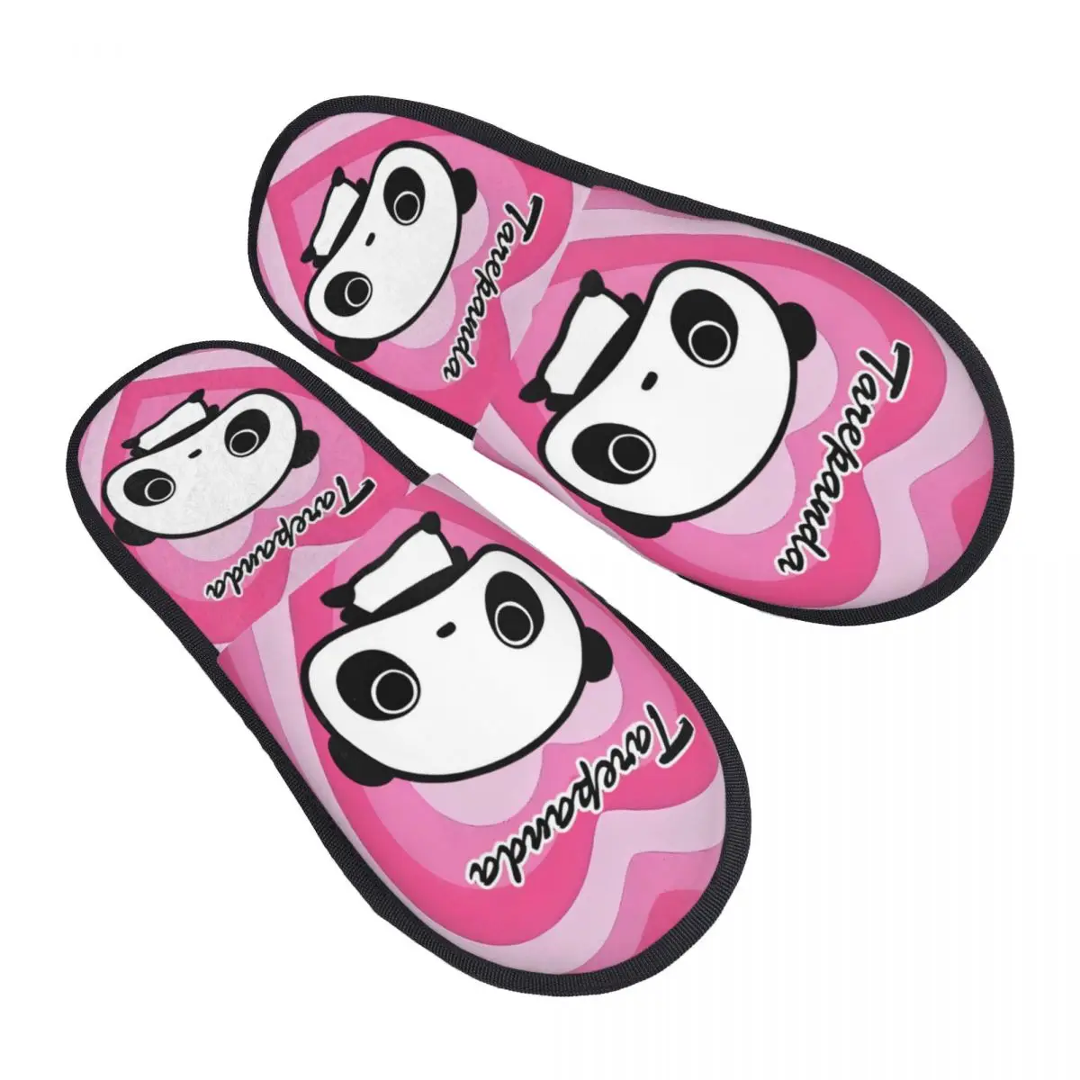 

Custom Cartoon Pink Heart Tarepanda House Slippers Women Soft Memory Foam Kawaii Panda Anime Slip On Bedroom Slipper Shoes