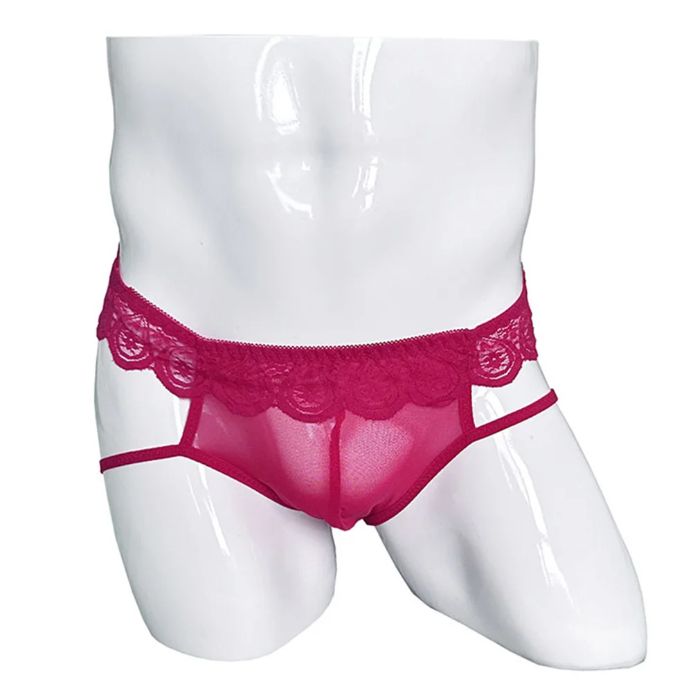 

Men Lace Mesh Transparent G-strings Underwear Sissy Gay Erotic Lingerie Panties Mesh Ultrathin Low-Rise Bikini Underwear