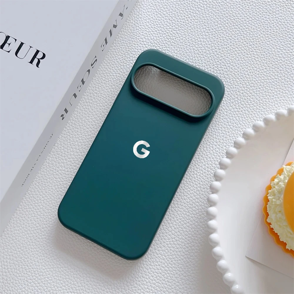 Mit Logo Flüssig-Silikon Handyhülle für Original Google Pixel 11 10 9 Pro XL 9 8 7 6 A Kabelloses Ladegerät Sturzsichere Schutzhülle