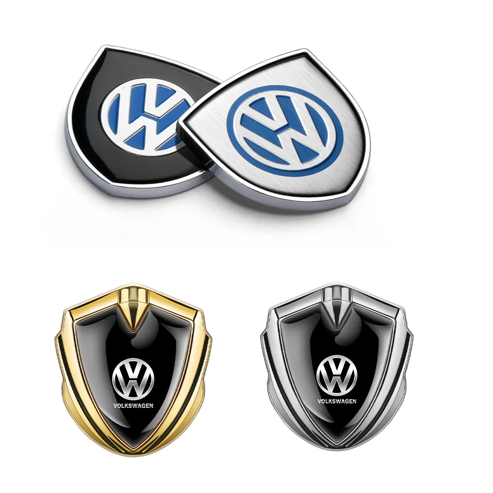 1PCS Black/Sliver/Gold 3D Metal Car Emblem Rear Trunk Side Window Body Sticker Auto Accessories For Volkswagen passat GTI Tiguan