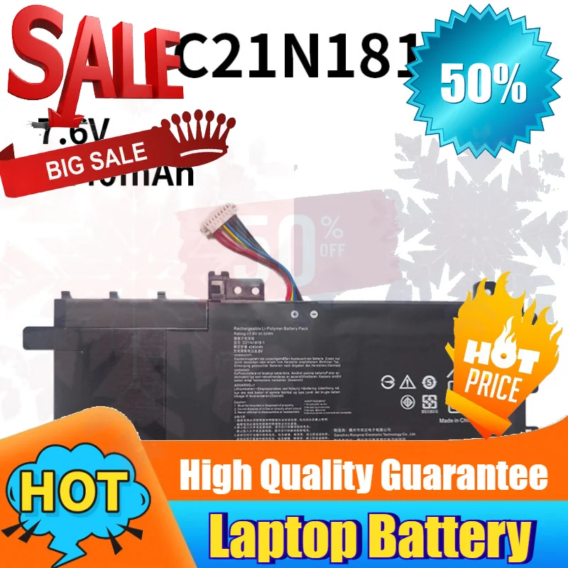 SWZY B21N1818 7.6V Laptop Battery For ASUS Vivobook 15 X509 X515 F512UB X512DA X512 A512JA A512 F512 X412 X712 X515E
