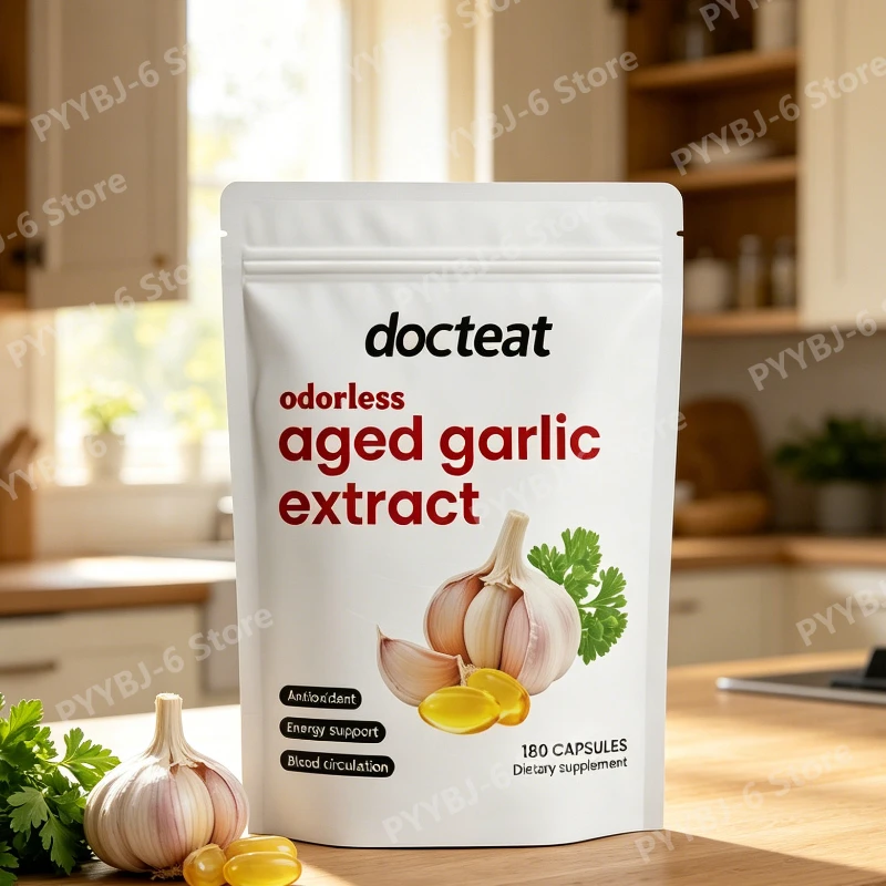 

Odorless Aged Garlic Extract Capsules Antioxidant Support Energy & Immune Health Daily Dietary Supplement for Adults180 Capsules