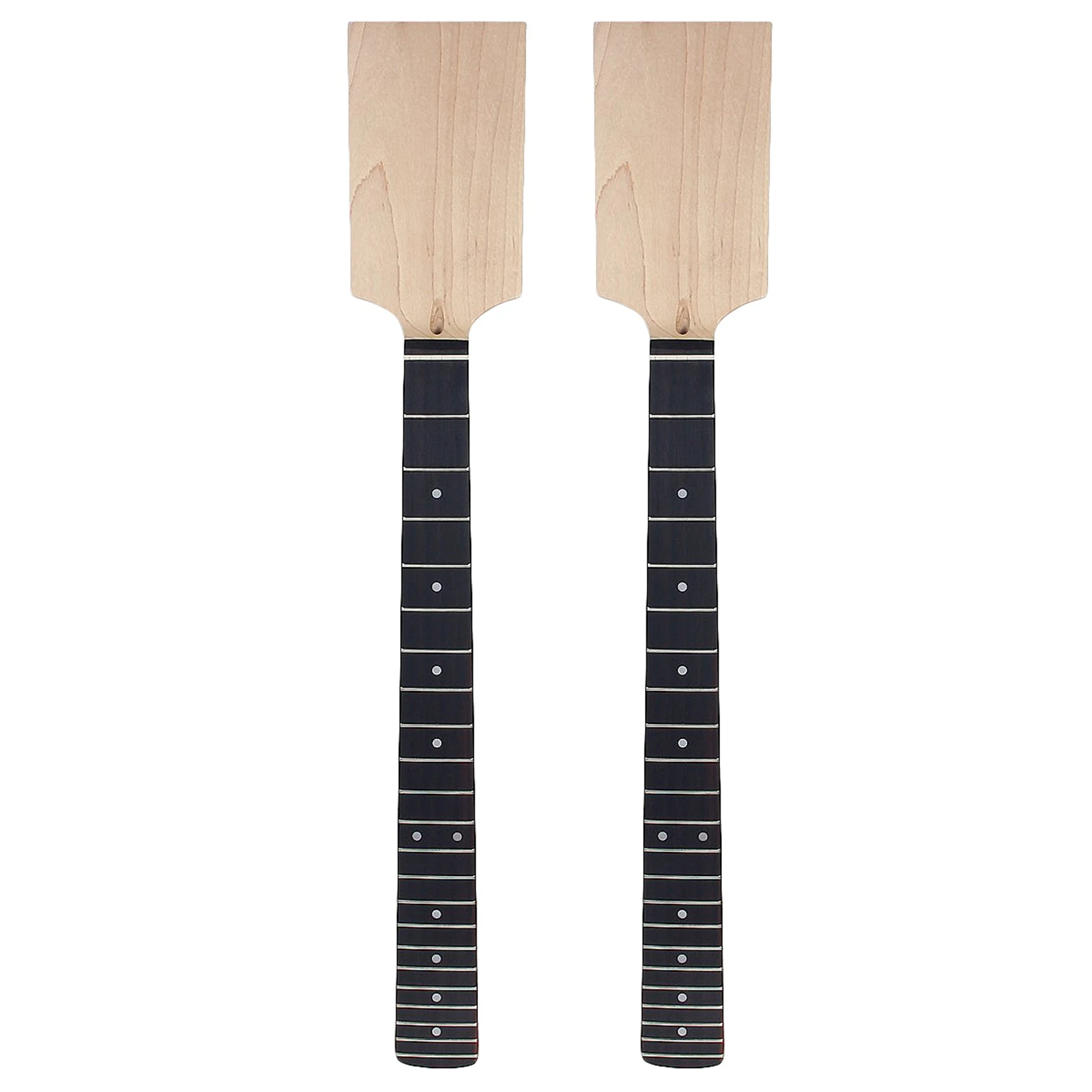 【CHRISTMAS】2X Electric Guitar Neck Paddle Head Rosewood on Maple 22 Frets Dot Inlay Unfinished DIY Parts