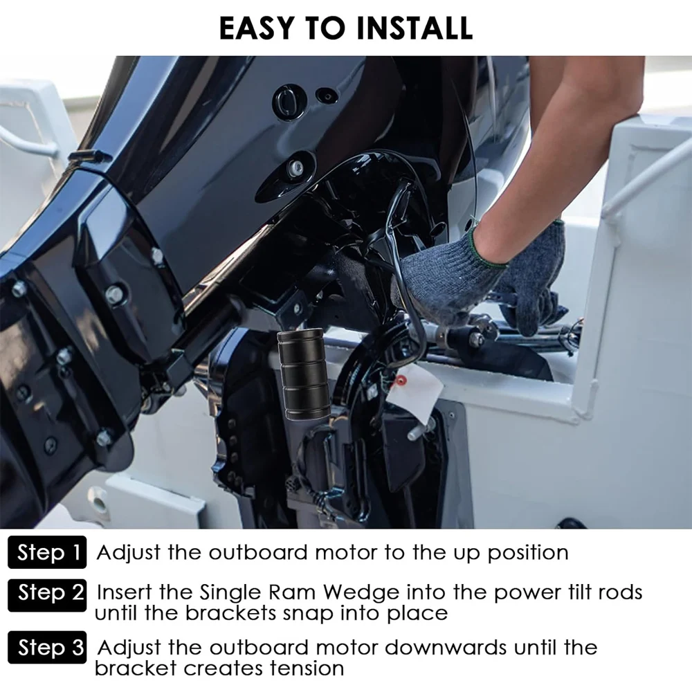 Shockproof Wedge Transom Saver Motor Compatible with Most Motor Single Ram Trim/Tilt System Outboard Motor Support forTrailering
