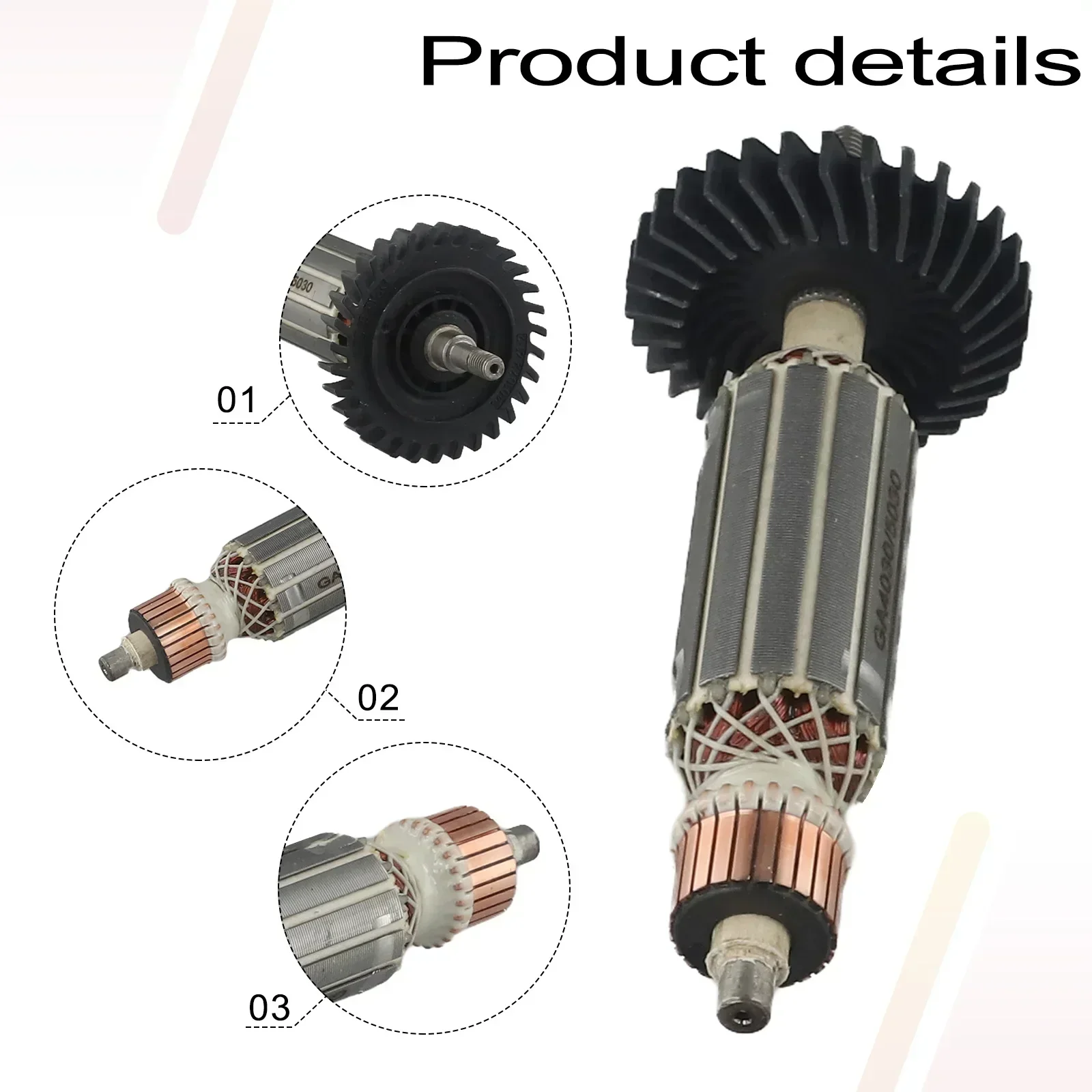 Imagem -04 - Peça de Reposição de Âncora de Rotor de Armadura para Ga5030 Ga4530 Ga4030 Ga5034 Ga4534 Ga4031 Moedor de Ângulo Acessórios de Ferramentas Elétricas 1