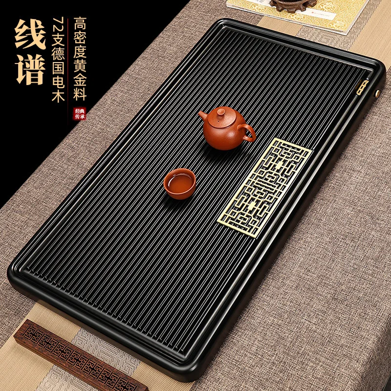 

Whole bakelite tea tray New Chinese-style household small large simple table Whole wood tray Rectangle solid wood