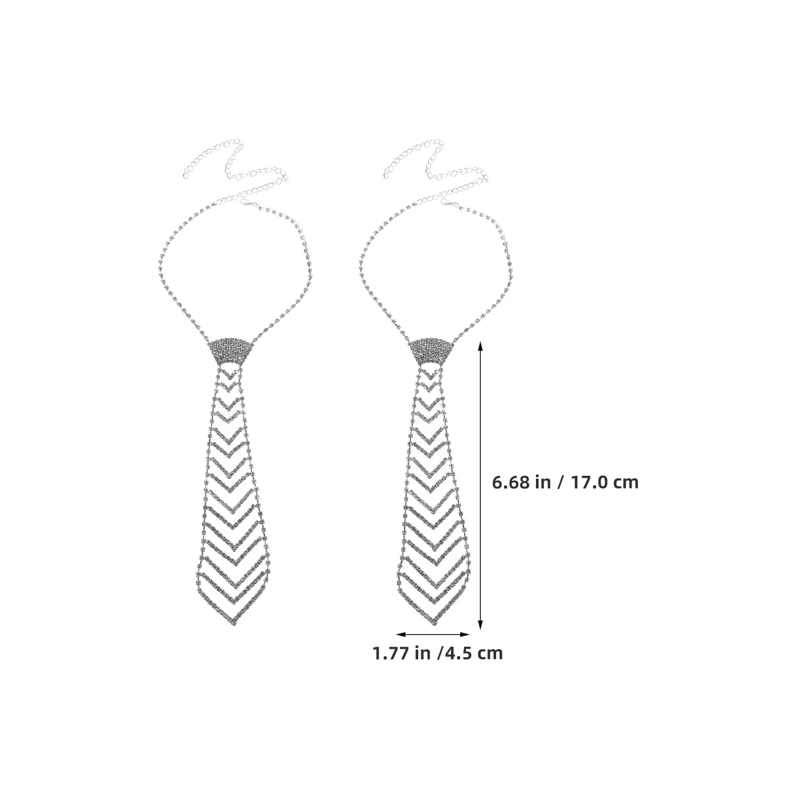 2 قطع السهم حجر الراين ربطة العنق قابل للتعديل البريق سلسلة مجوهرات لحفل الزفاف تأثيري العرائس الرجال النساء الأزياء المختنق
