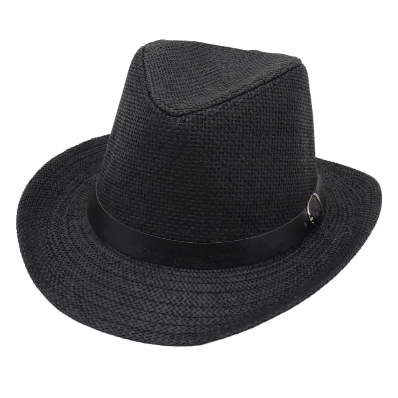 

Western Straw Cowboy Hat Curved Brim Sun Hat Simple Jazz Hat Men And Women Guozhuang Dance Summer Hat Ethnic Style Grassland Hat