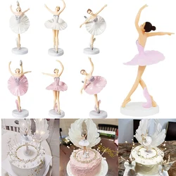 3pcs/set Ballerina Girl Cake Toppers Dancing Ballet Fairy Cake Topper For Girls Birthday Baby Shower Party Cake Decoration Tools