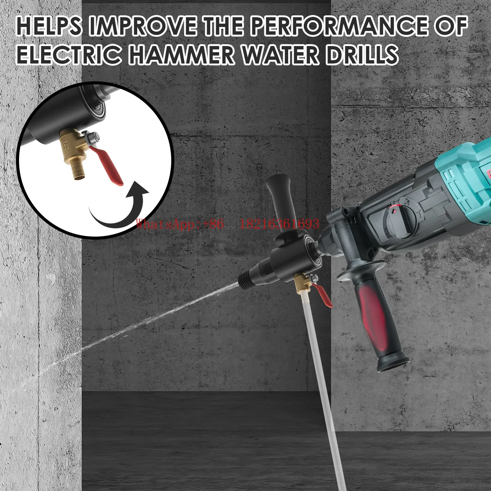 Latest Arrival Electric Hammer Water Injection Adapter, Carbon Steel Hammer Water Injection Converter, With 2 Conversions