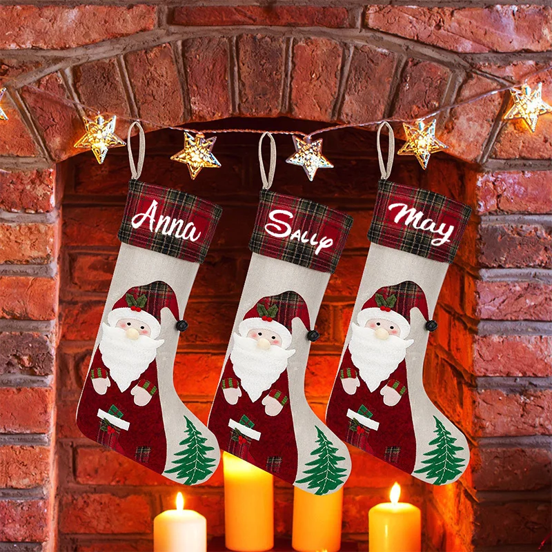 

Personalized Christmas Decorations, Santa Claus Socks, Christmas Gift Bags, Candy Bags, Christmas Tree Pendants