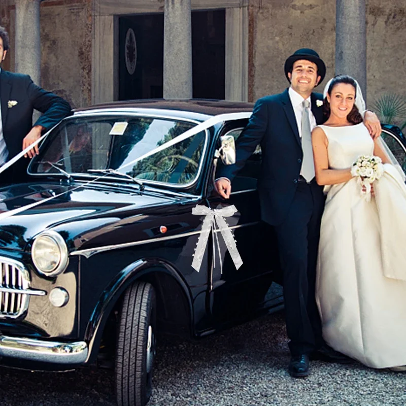 10/20 piezas cinta con lazo para boda, sillas blancas para coches de boda, decoración con lazo, ramo DIY, envoltura de regalo, cinta de satén, decoración navideña para el hogar