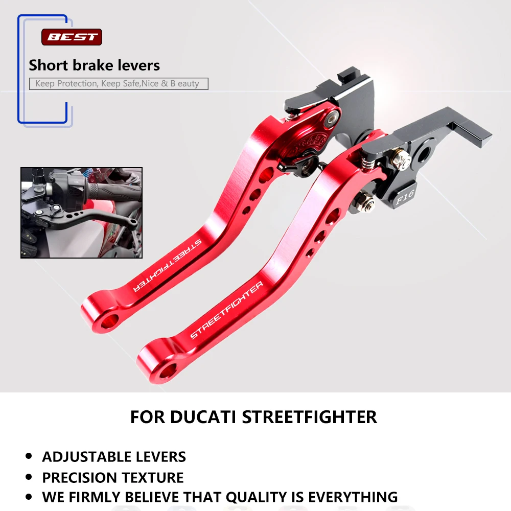 لدوكاتي ستريتفايتر/S 2009-2013 ستريتفايتر 848 2012-2015 قصيرة الفرامل مخلب ليفر اكسسوارات الدراجات النارية مقابض ليفر #2