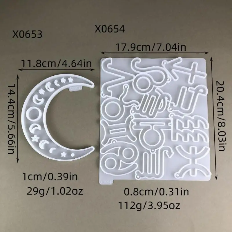 R3MC Pack of 2 Constellations Silicone Mould Tool Craft Tool Handmade Silicone Molls لصياغة شنق جدار الأسمنت