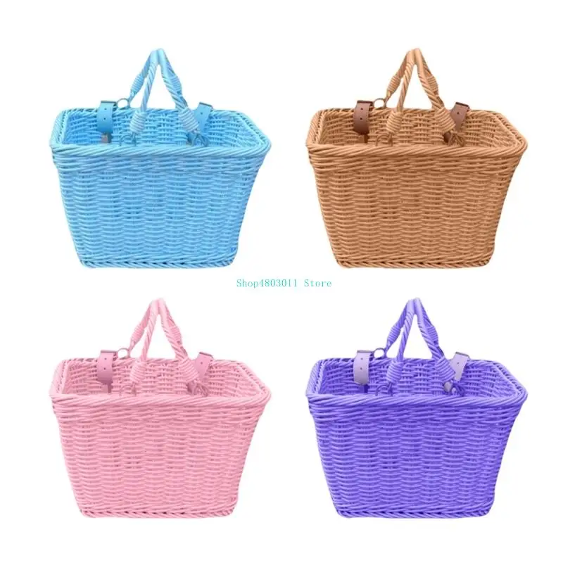 

T3LD Water Resistant Bicycles Basket Hand Handwoven Children Bicycles Basket