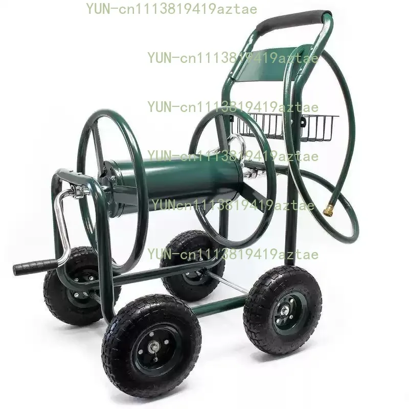 Garden Cart With Water Pipe Hose Reel, Portable Hose Storage Trolley, Multifunctional Gardening Watering Tool Cart
