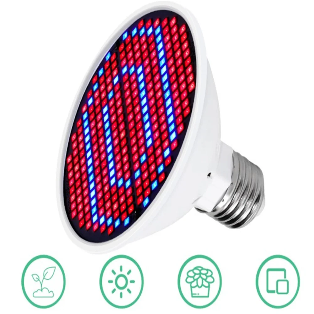 Lâmpadas LED Grow Light para Plantas de Interior, Phytolamp, Espectro Completo, Crescer Lâmpada, Vermelho, Azul, Plantas, Flor, Veg, E27, 60, 126, 200