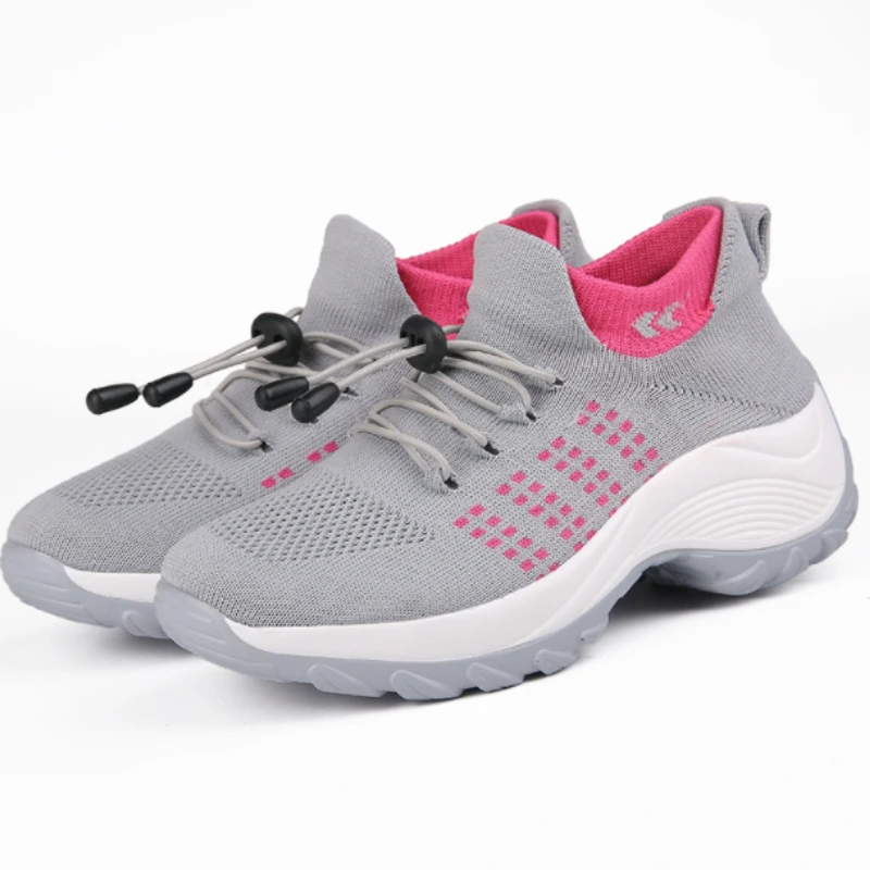 Outdoor Women Walking Sneakers Fashion Jogging Sock Shoes Youth Girls Trainers Breathable Ladies Platform Non-Slip Light Loafers