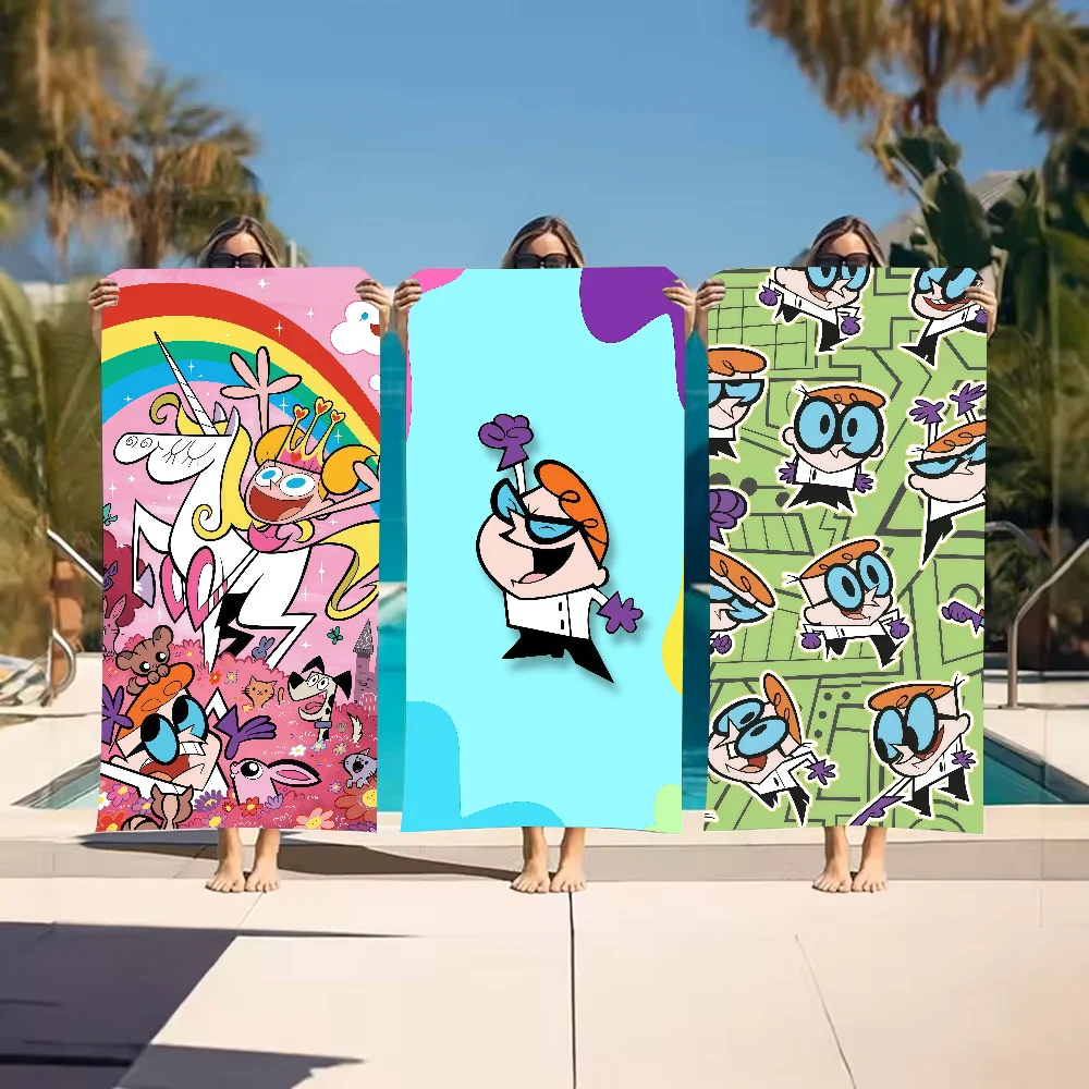 Cartoon D-Dexter's L-LabS Towel Sports Quick Dry Travel Camping Gear Sandproof Soft Light Large Beach Towel