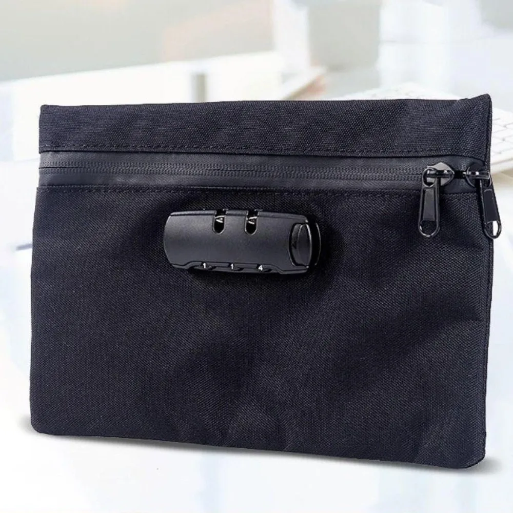 

Сумка для денег с кодовым замком и застежкой-молнией на замке, холщовая портативная сумка с замком, портативная водонепроницаемая сумка для документов, дорожная сумка