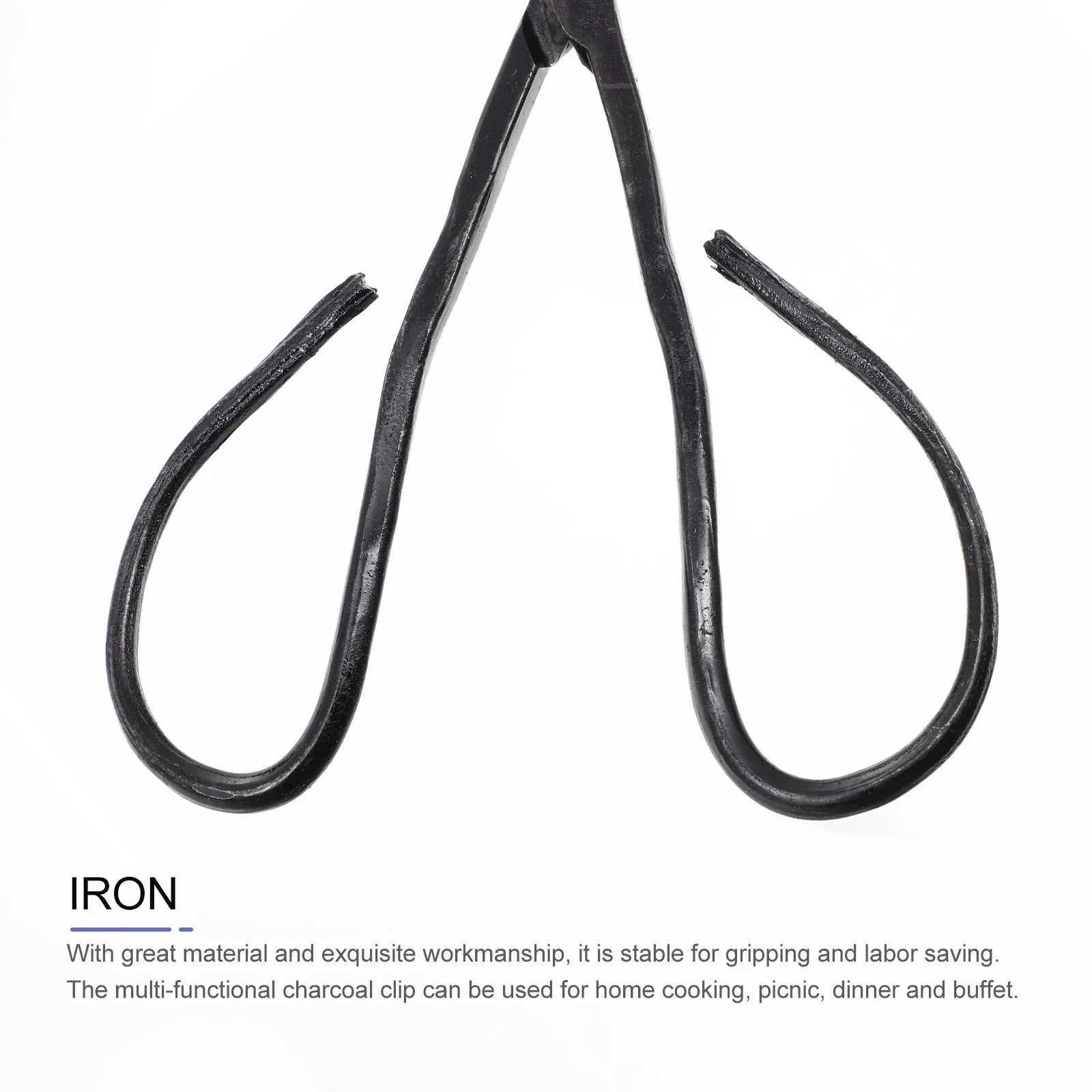 

2Pcs Long Handle Charcoal Tongs Iron Bbq Accessory Outdoor Camping Supplies Stable Grip Labor Saving Multi Functional Home