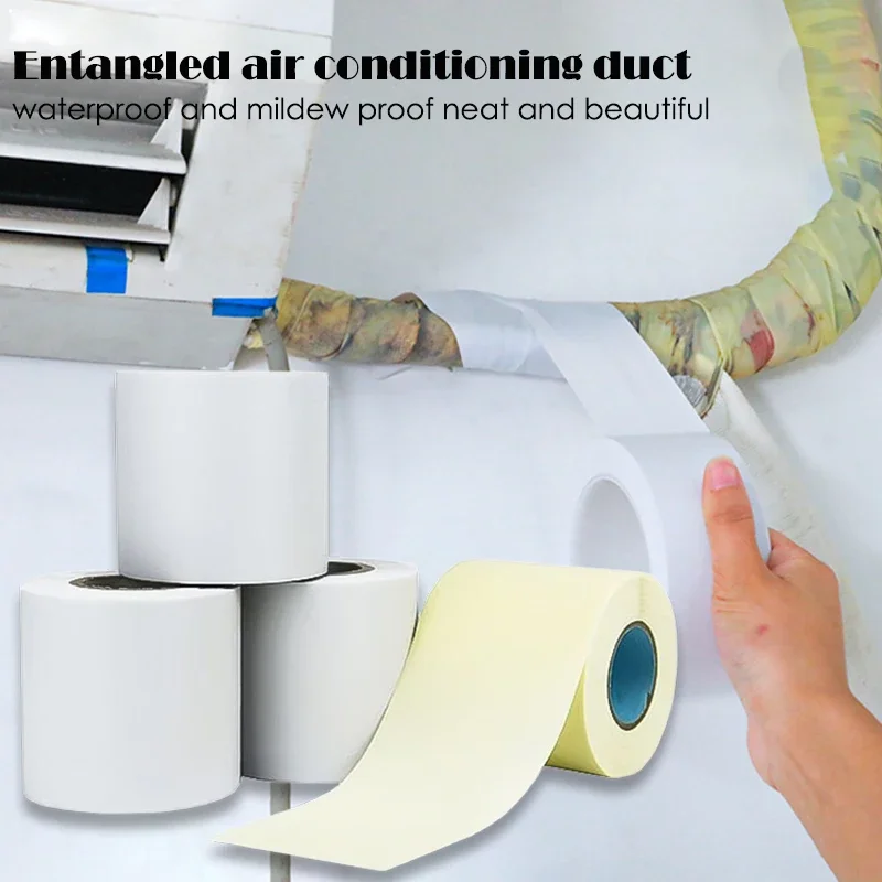 3 rolls Air Conditioner Pipe Tape Outdoor Unit Duct Sunscreen PVC Tape Waterproof Fitting For Air Conditioning Installation