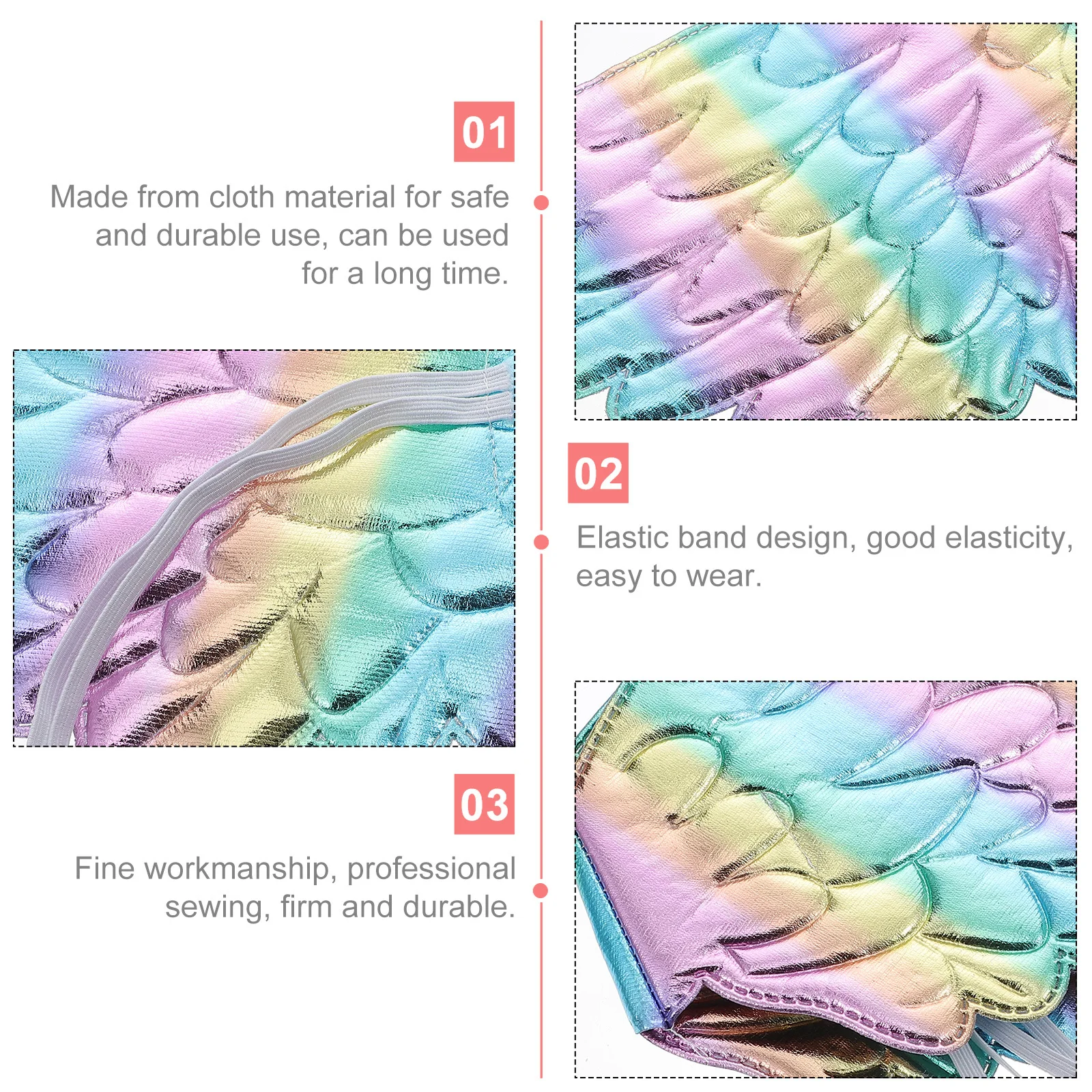 2 pezzi di ali colorate per cosplay, per vestire la festa, Natale, Capodanno, regalo, spettacolo teatrale, foto