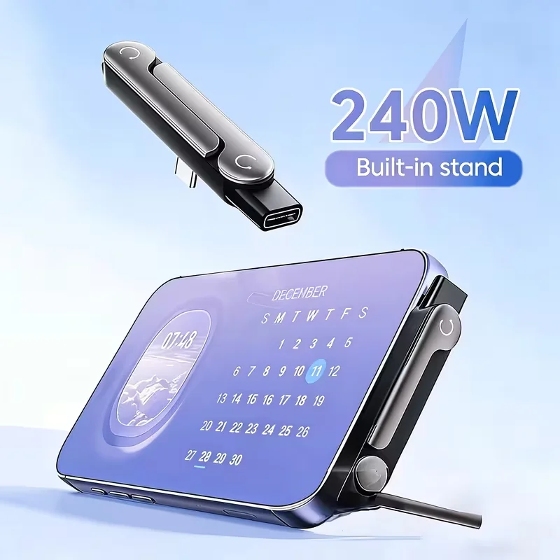 240W Type C Adapter Fast Charging 90° Elbow Bracket Adapter Type-C Male to USB-C Female Converter for iPhone 17 16 15 Samsung view 2