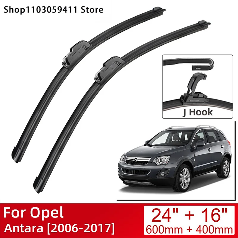 

For Opel Antara 2006-2017 24"+16" Car Accessories Front Windscreen Wiper Blade Brushes Wipers U Type J Hooks 2017 2016 2015