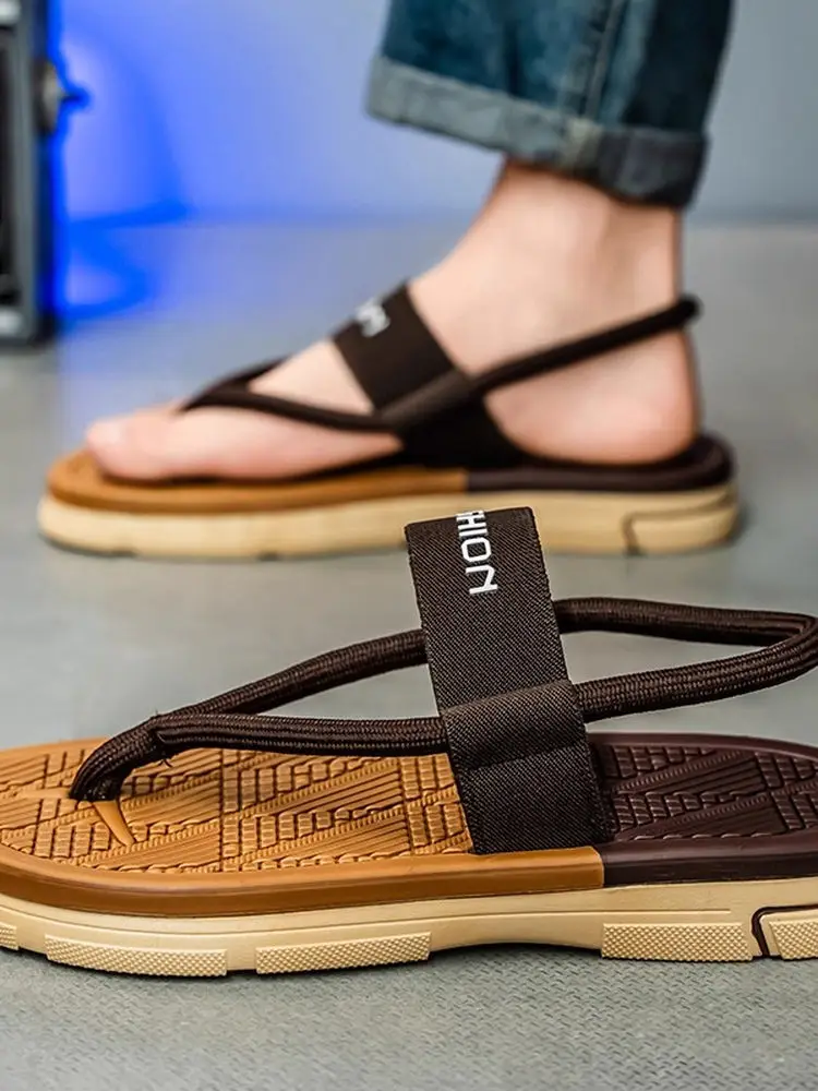 

Summer Outdoor Men's Sandals Anti-Slip Driving Thong Slippers Soft Bottom Beach Flip Flops Youth Trend Sports Casual EVA