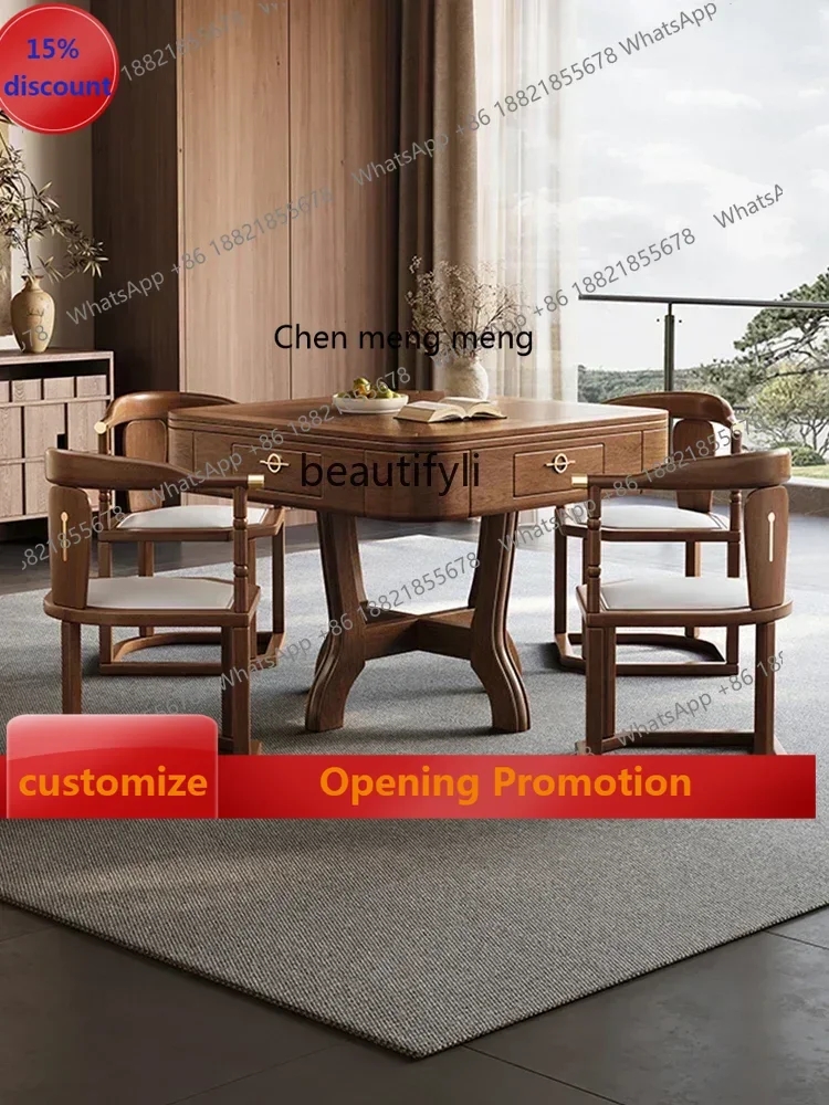 

smt7486 new Mahjong machine automatic dining table dual-purpose integrated solid wood storage chair electric ss 7486