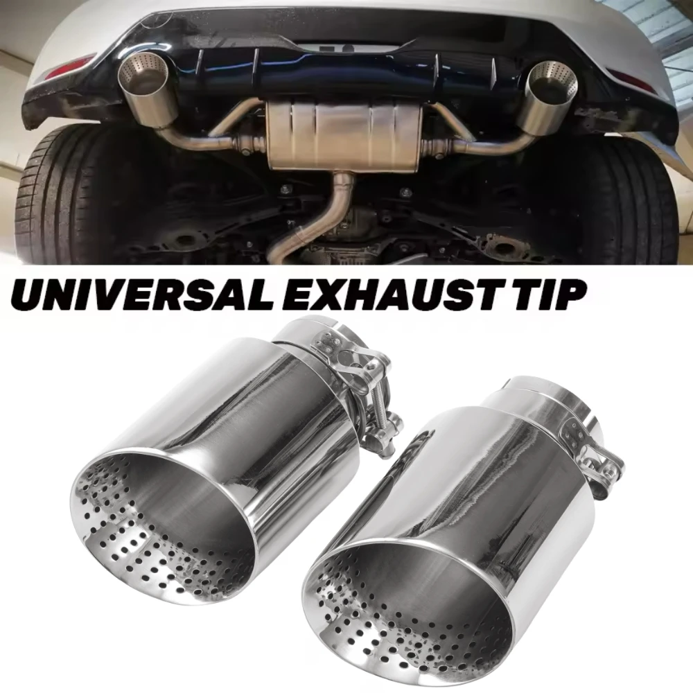 1pcs Car Accessories Exhaust Nozzle 304 Stainless Steel Car Muffler System Car Muffler Trim