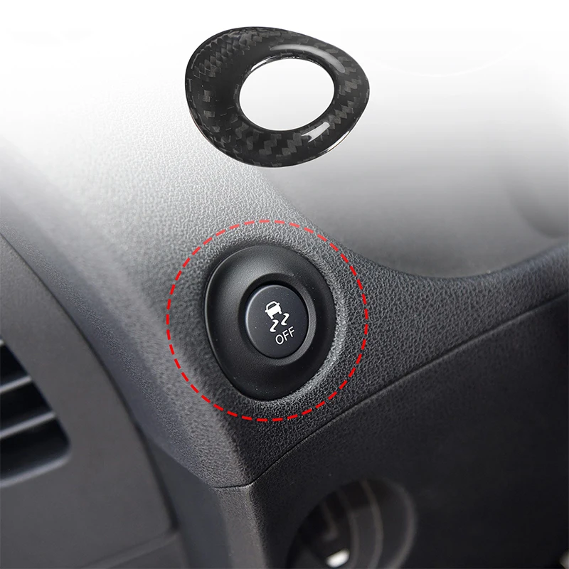 

1Pcs Real carbon fiber For Nissan 370Z 400Z 2009-2020 car center control left limited-slip button frame sticker car accessories