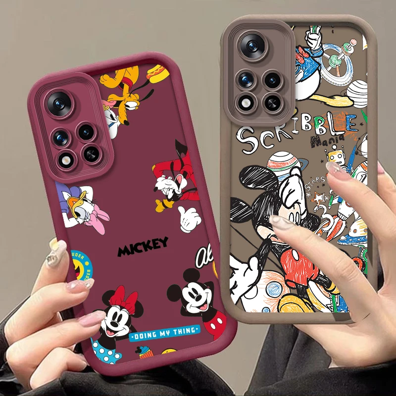 Disney The Mickey Mouse Family Shell For Xiaomi 14 12T 11 Lite POCO M3 X5 X4 X3 F5 F4 F3 F2 Pro Soft TPU Eye Ladder Phone Case