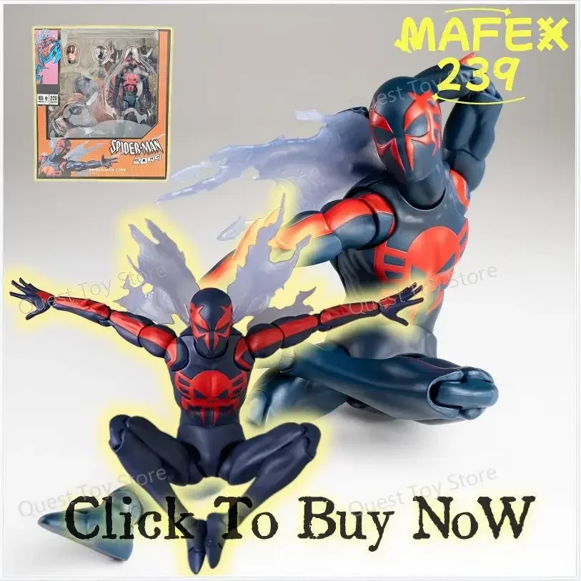

In Stock NEW Spiderman Mafex 239 Spiderman 2099 Comic Version Collection Figures Anime Action Figure Model Custom Gift Toys