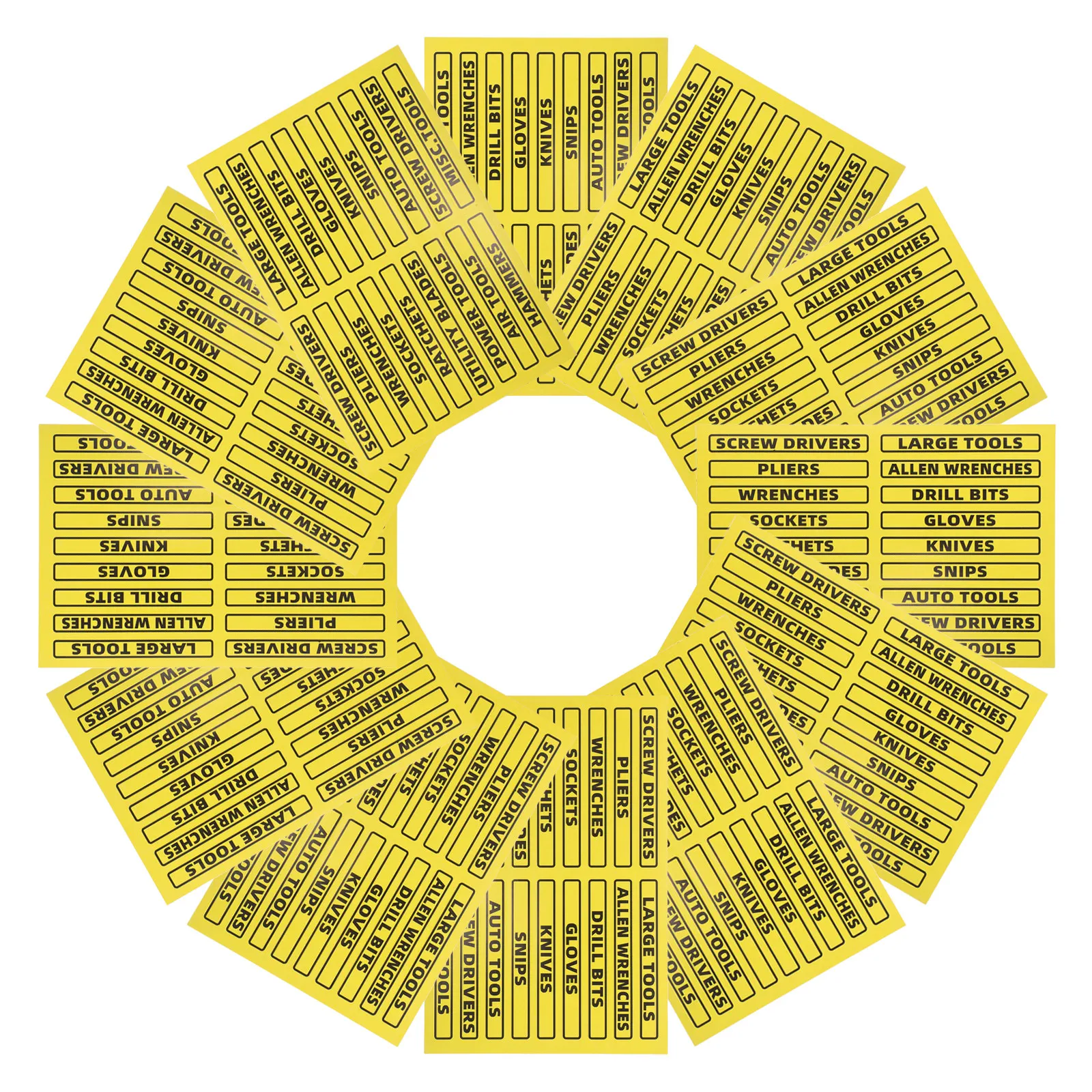 

40Pcs Tool Box Identifier Stickers Wear Resistant Toolbox Organizer Identify Socket Wrench Drawer Storage Yellow