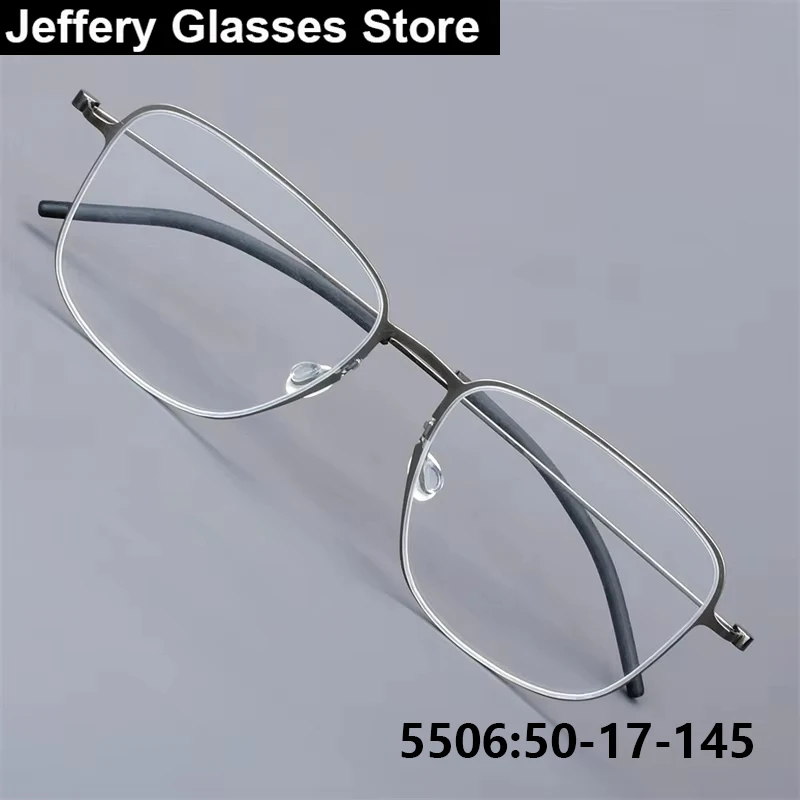 

High Quality Denmark Thin Titanium Glasses Frame Men 5506 Square Screwless Ultralight Air Eyeglasses Brand Design Women Eyewear