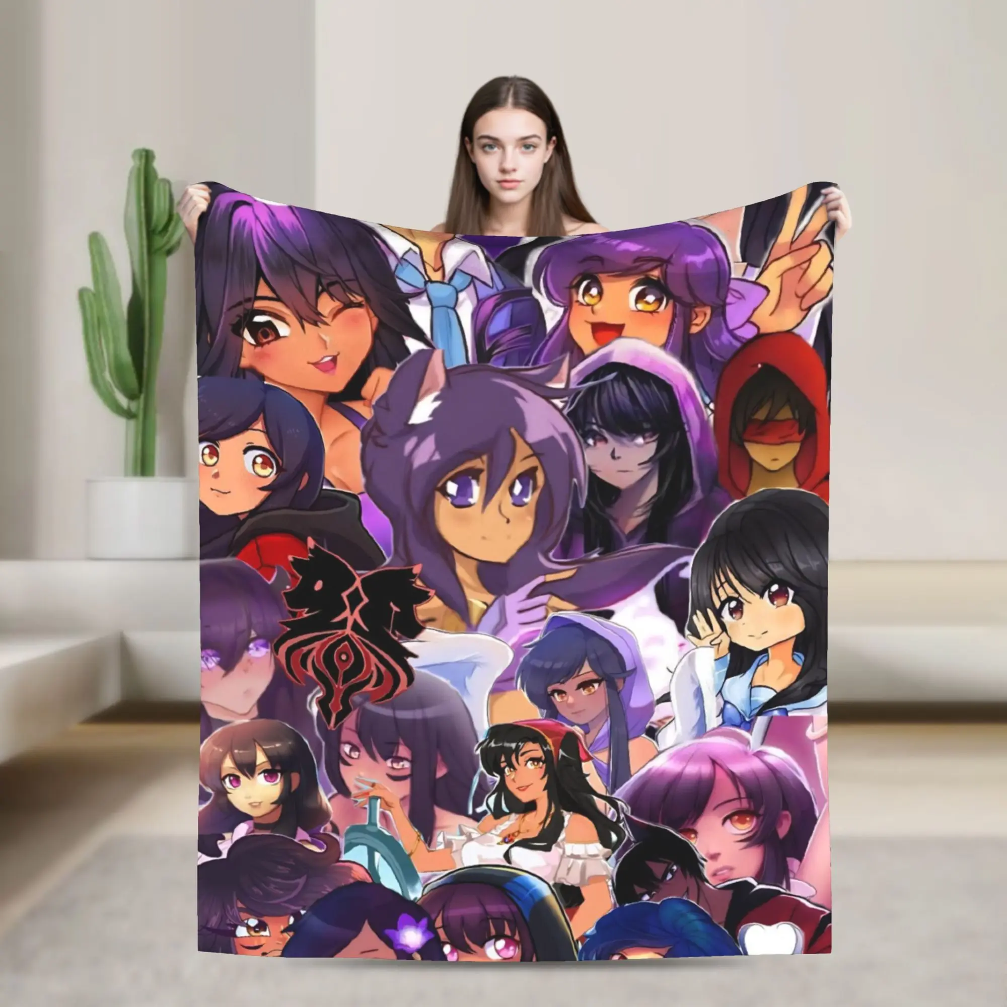 Super Soft A-Aphmau Cartoon Throw Blanket Premium Fleece Flannel Lightweight  Bed Blanket Super Cozy Blankets All Season Use