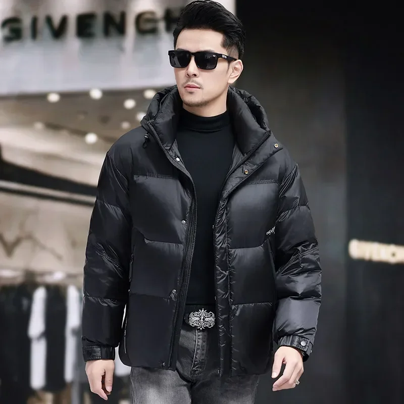 Designer Kleidung Männer Kapuze kurze Daunen jacke Ente Daunen Herren leichte Polsterung 2024 Herren Winter jacke kalten männlichen Mantel