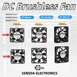 4010 5010 6010 40mm 50mm 60mm DC Brushless Silent Cooling Fans, 12V/24V, 10mm Thin Quiet with Oil Bearing for PC, Electronics,