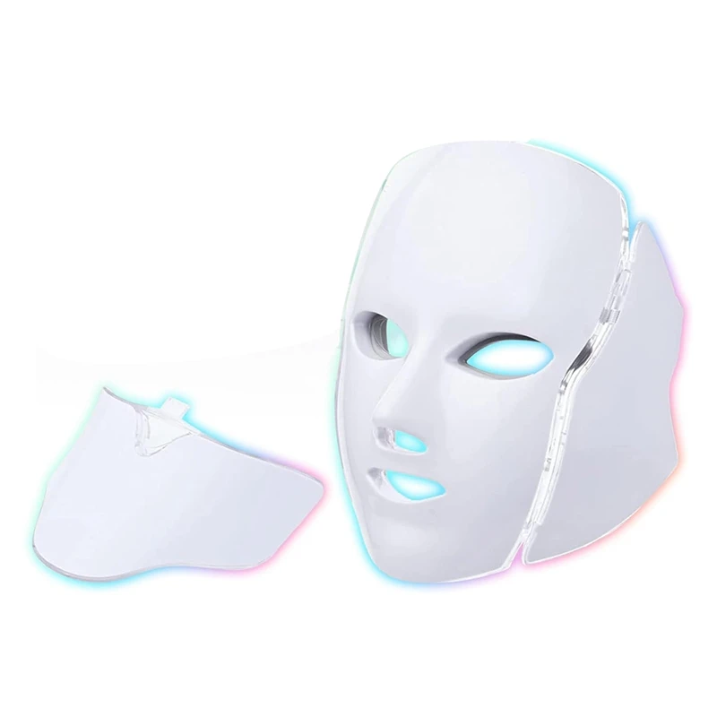 Blauw rood lichttherapiemasker voor gezicht, 7-kleuren LED-gezichtsmasker lichttherapie, LED-gezichtsmasker lichttherapie thuis