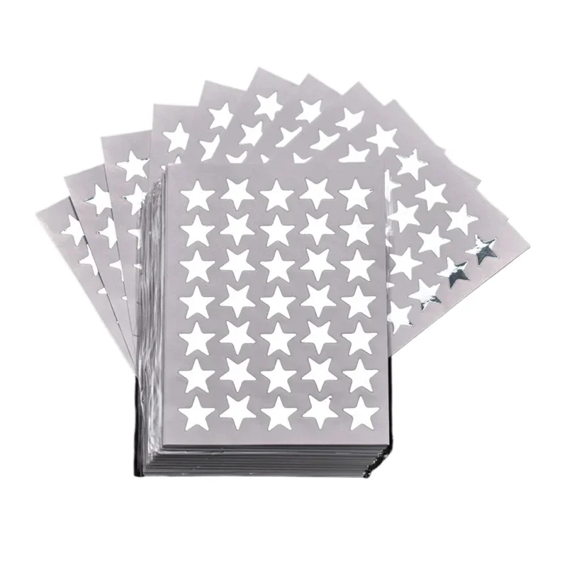 10 Sheets/Pack Silver Five Pointed Star Stickers Encourage and Reward Stickers for Primary School Students Pray Stickers