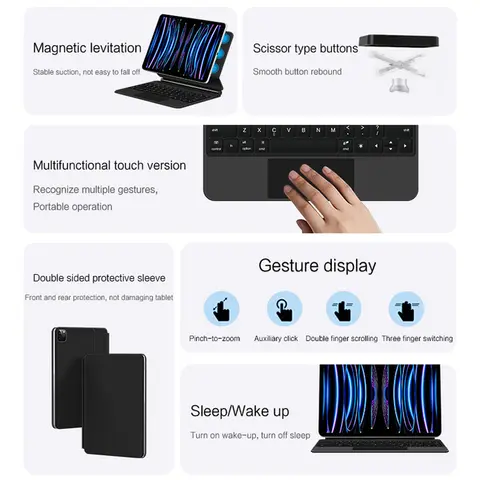 Magic Keyboard för iPad Pro 11 12.9 Air 4 Air 5 för iPad 10:e generationen Pro 12.9 6:e 5:e 4:e 3:e generationen Smart Cover Magnetiskt fodral 10 best sales iPad Pro-tangentbord - №1