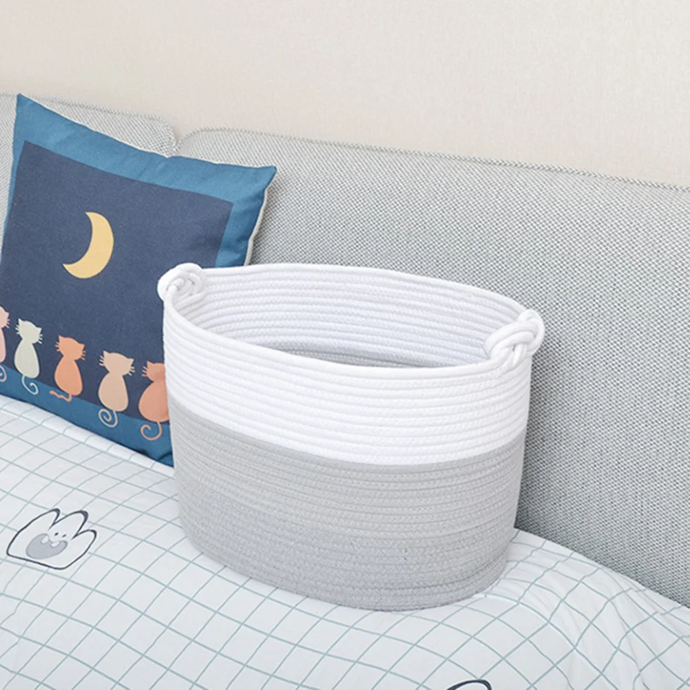 

Cotton Rope Laundry Basket Storage Organizer For Bathroom Bedroom Dorm Use Small Size Clothing Storage Baskets