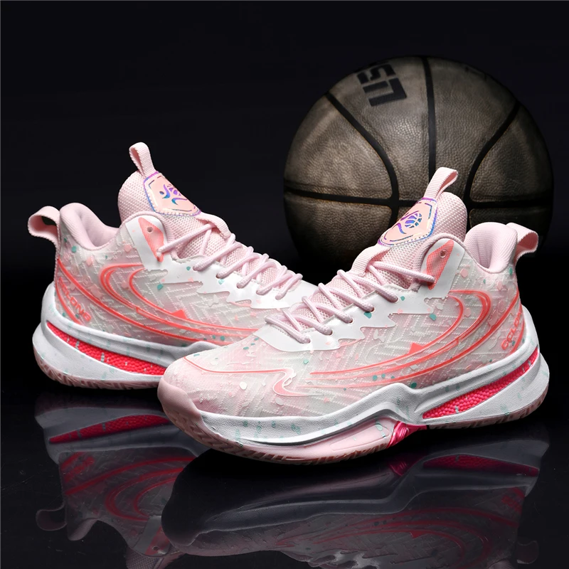 Teenagers Breathable Mesh Basketball Sneakers New 2026, High Quality Anti-slip Shock Absorbing Student Practical Sports Shoes