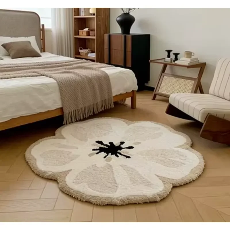 Vintage French Style Floral Rug for Girls Living Room Study Cloakroom Floor Carpet Home Decoration