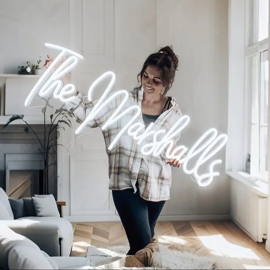 

Неоновая вывеска на заказ для свадьбы для приема, светодиодные фонари, неоновая вывеска, свадебный декор, неоновая вывеска на заказ, вывеска с именем семьи, домашний декор