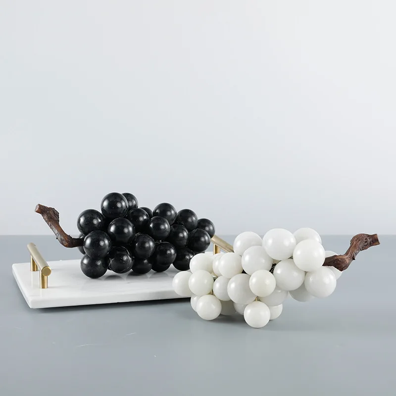 

Minimalism Marble Grape String Sculpture Desk Decoration Imitation Grape Fruit Statue Room Aesthetics Decor Crafts Ornaments