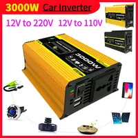 DC 12V To AC 110/220V 3000W Intelligent Power Inverter Dual USB Car Voltage Transformer Modified Sine Wave Car Charger Converter
