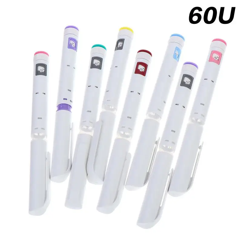 New 1Pcs 60U Insulin Injection Pen With Adjustable Dosage Display And Clip Design For Diabetes Daily Care Home And Travel Use